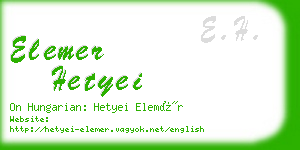 elemer hetyei business card